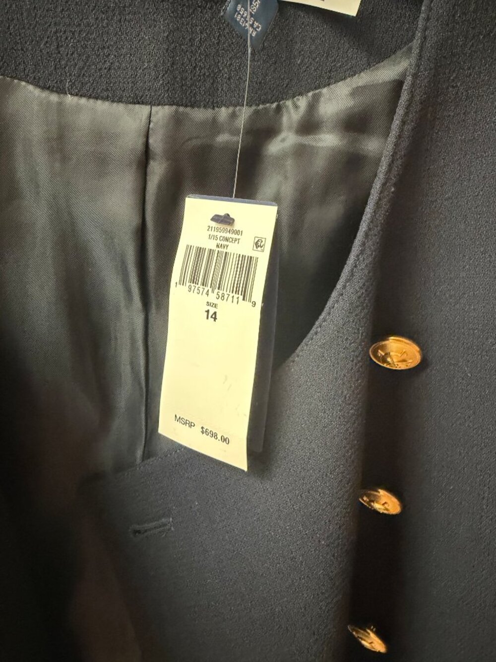 Polo Ralph Lauren Wool Crepe Cropped Jacket 14 NWT - Picture 3 of 5